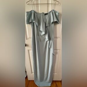 Adrianna Papell Light Blue Off-Shoulder Dress
